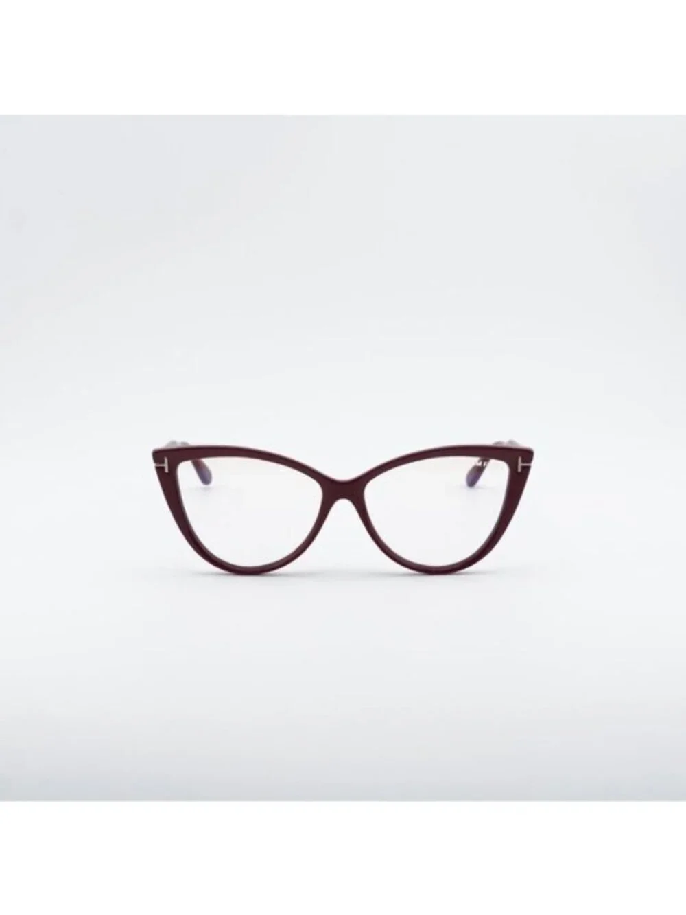 Tom Ford FT5843-B 074 Eyeglasses Bordeaux 56mm Cat Eye Frame, Blue Light Block